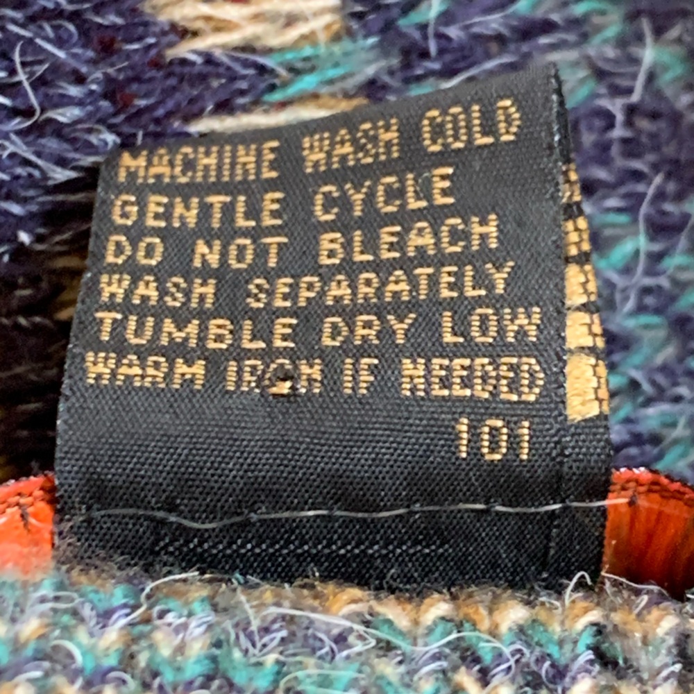 Vintage 80s Colorful Multicolor Geometric Loud Cosby Grandpa Plaid Sweater XL - Picture 17 of 17